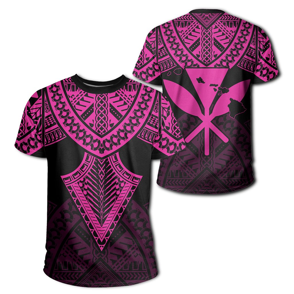 Hawaii Polynesian Limited T Shirt Tab Style Pink Unisex Black - Polynesian Pride