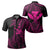 Hawaii King Polynesian Polo Shirt Durk Style Pink Unisex Black - Polynesian Pride