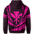 Polynesian Kakau Kanaka Maoli Map Hawaii Zip Hoodie Pink - Polynesian Pride