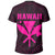 Hawaii King Coat of Arms Kanaka Map Polynesian T Shirt Pink - Polynesian Pride