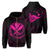 Polynesian Kanaka Shaka Map of Hawaii Zip Hoodie Pink Unisex Pink - Polynesian Pride