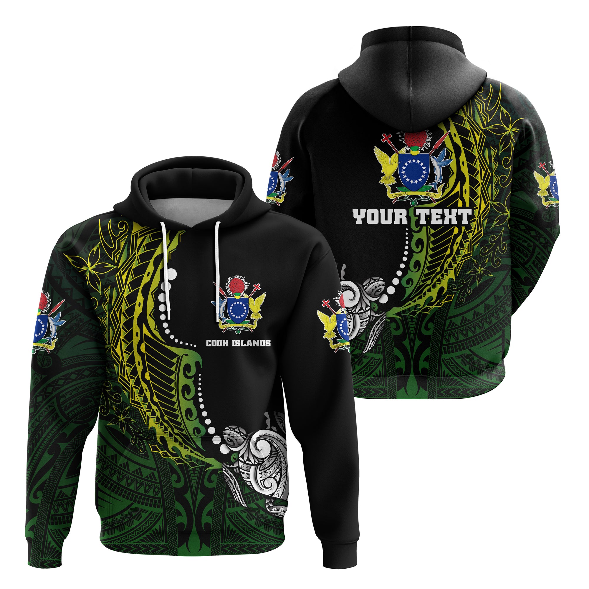 Custom Cook Islands Hoodie Simple Style LT16 Unisex Black - Polynesian Pride