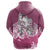 Maori Manaia The Blue Sea Zip Hoodie, Pink - Polynesian Pride