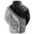 Paua Shell Hoodie Maori Silver Fern White - Polynesian Pride