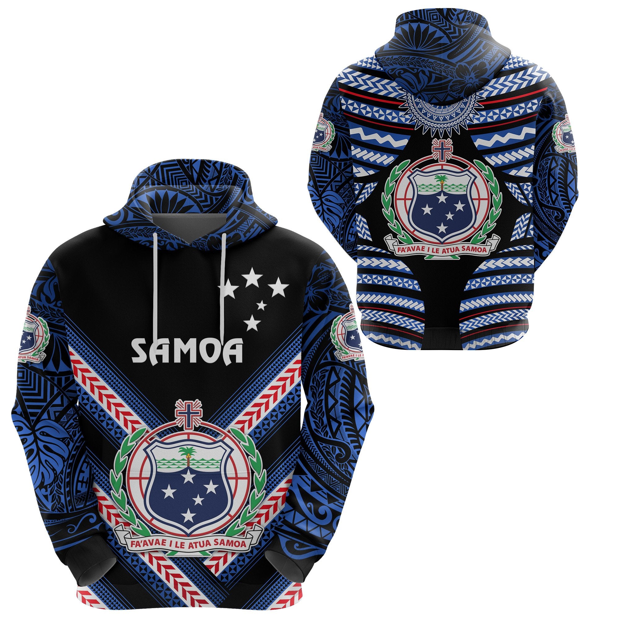 Manu Samoa Rugby Hoodie Creative Style Black Unisex Black - Polynesian Pride