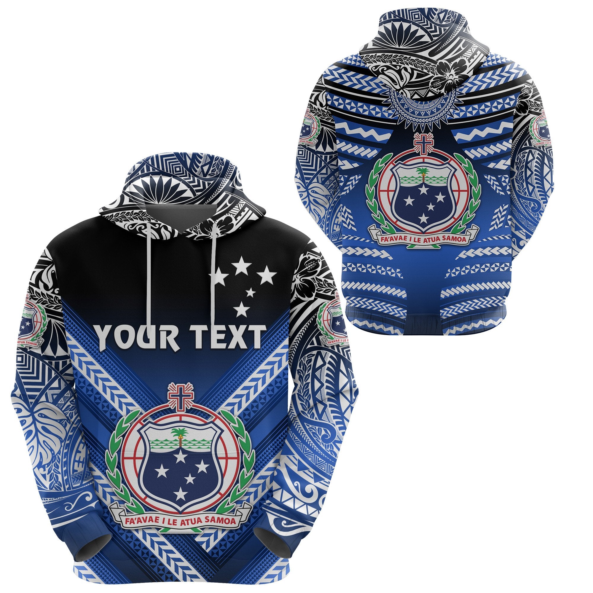 Custom Manu Samoa Rugby Hoodie Creative Style Blue Unisex Blue - Polynesian Pride