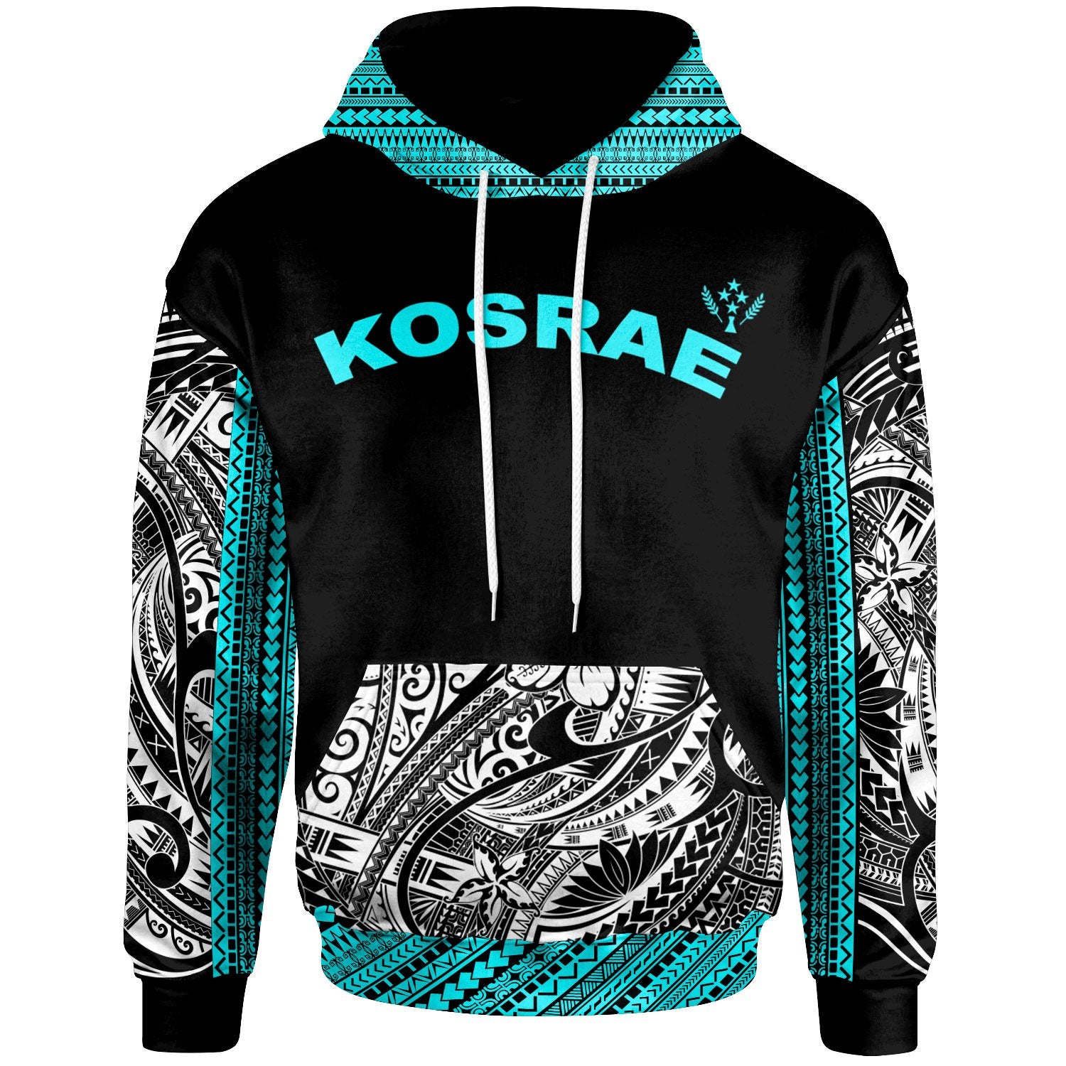 Kosrae Hoodie Minimalist Style Unisex Black - Polynesian Pride