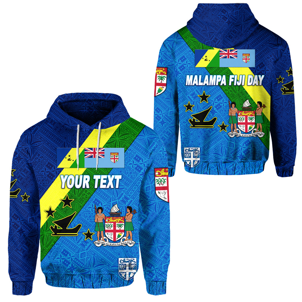 Custom Vanuatu Malampa and Fiji Day Hoodie October 10 LT8 Unisex Blue - Polynesian Pride