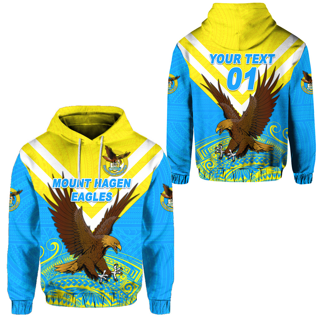 Custom Papua New Guinea Mount Hagen Eagles Hoodie Wamp Nga Rugby Blue, Custom Text and Number LT8 Unisex Blue - Polynesian Pride