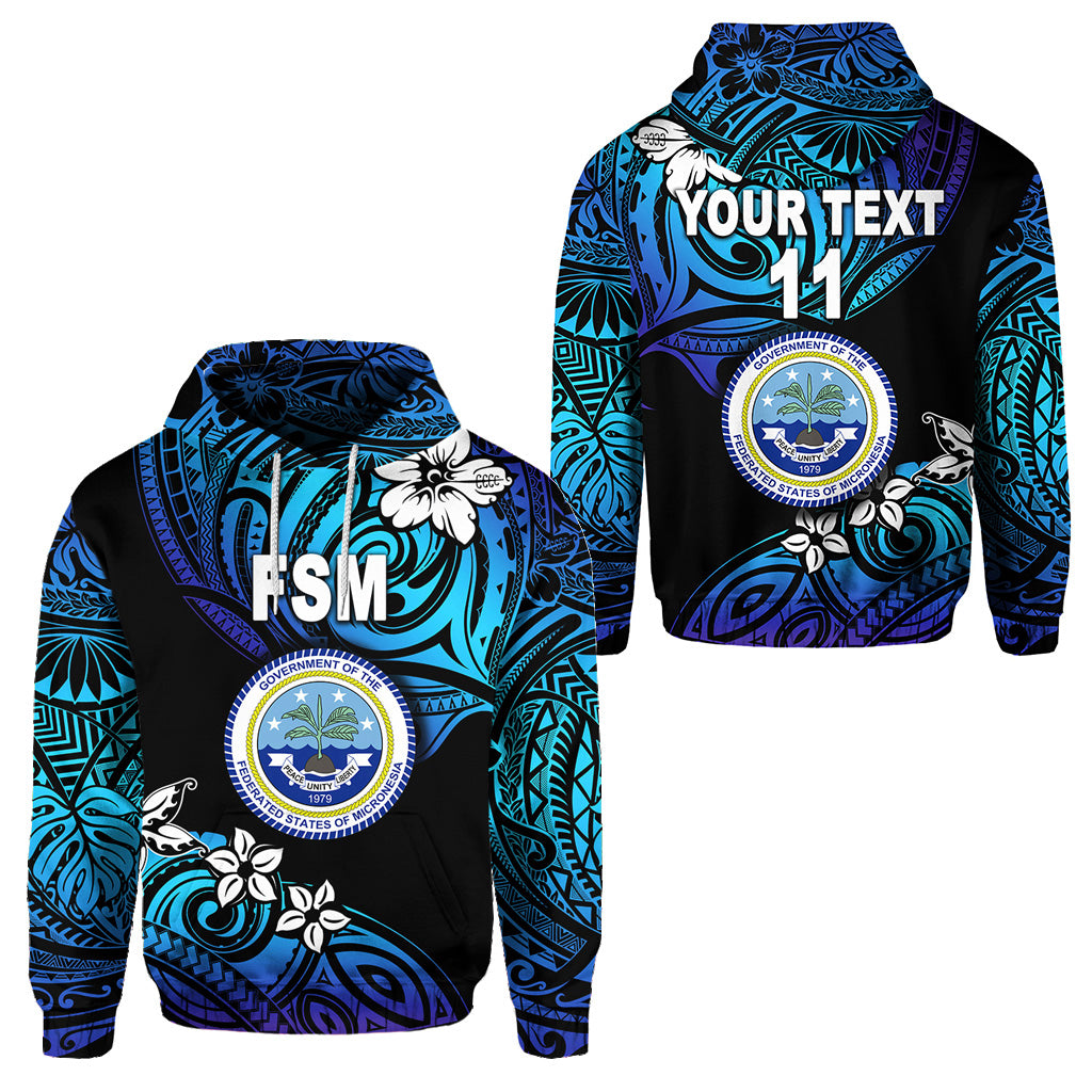 Custom Federated States of Micronesia Hoodie Unique Vibes Blue LT8 Unisex Blue - Polynesian Pride