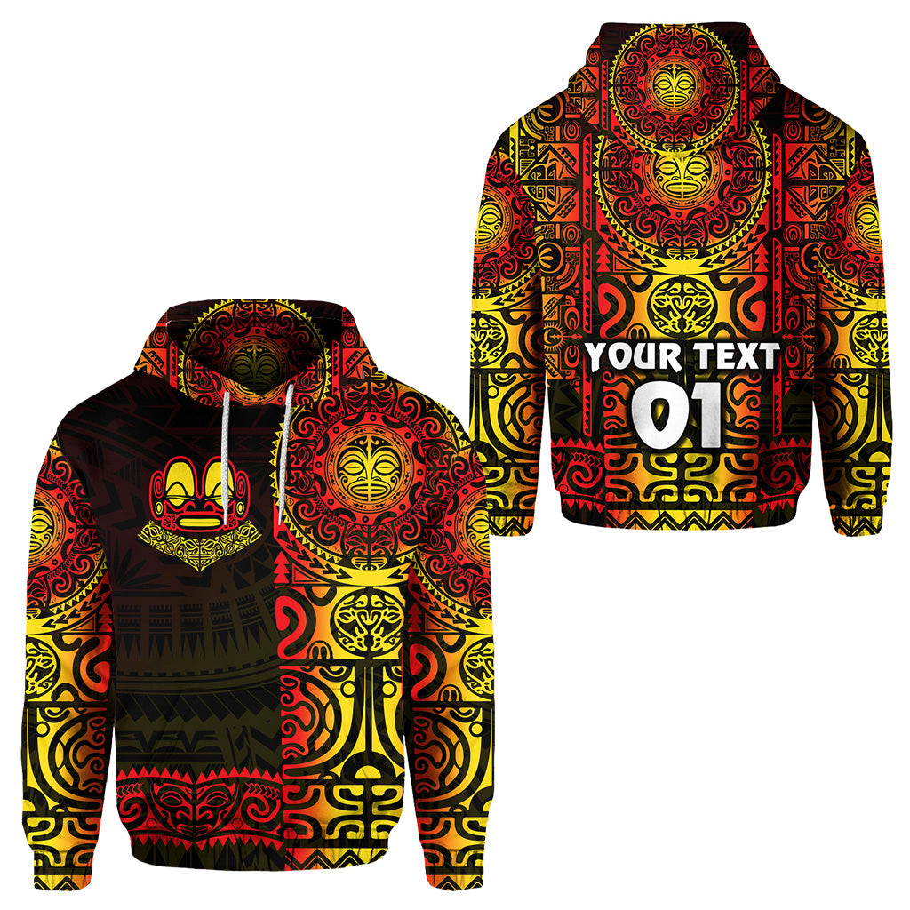 Custom Marquesas Islands Hoodie Marquesan Tattoo Unique Style Gradient Red LT8 - Polynesian Pride