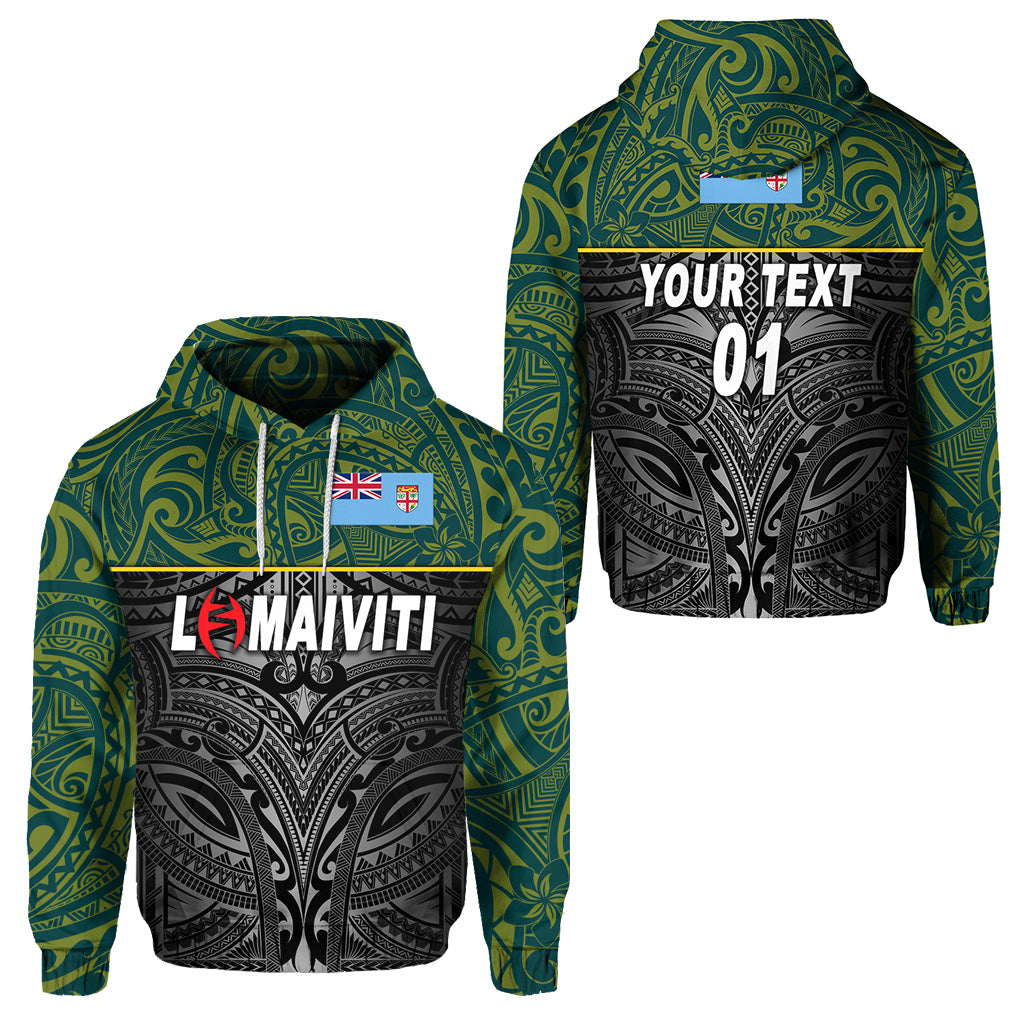 Custom Fiji Lomaiviti Rugby Hoodie Original Style, Custom Text and Number LT8 Unisex Green - Polynesian Pride