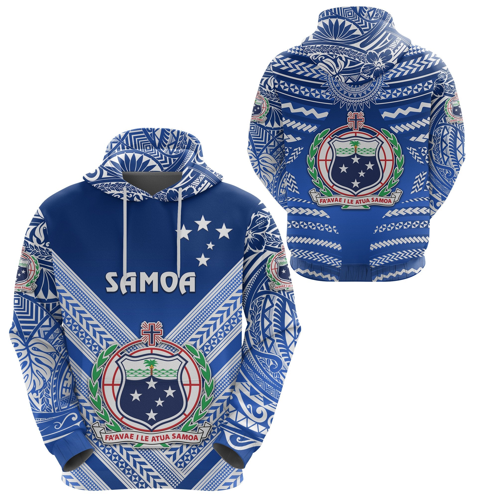 Manu Samoa Rugby Hoodie Creative Style Full Blue Unisex Blue - Polynesian Pride