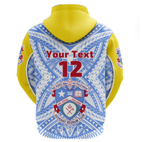 Custom Kolisi Apifoou College Tonga Zip Hoodie Modern Style - Polynesian Pride