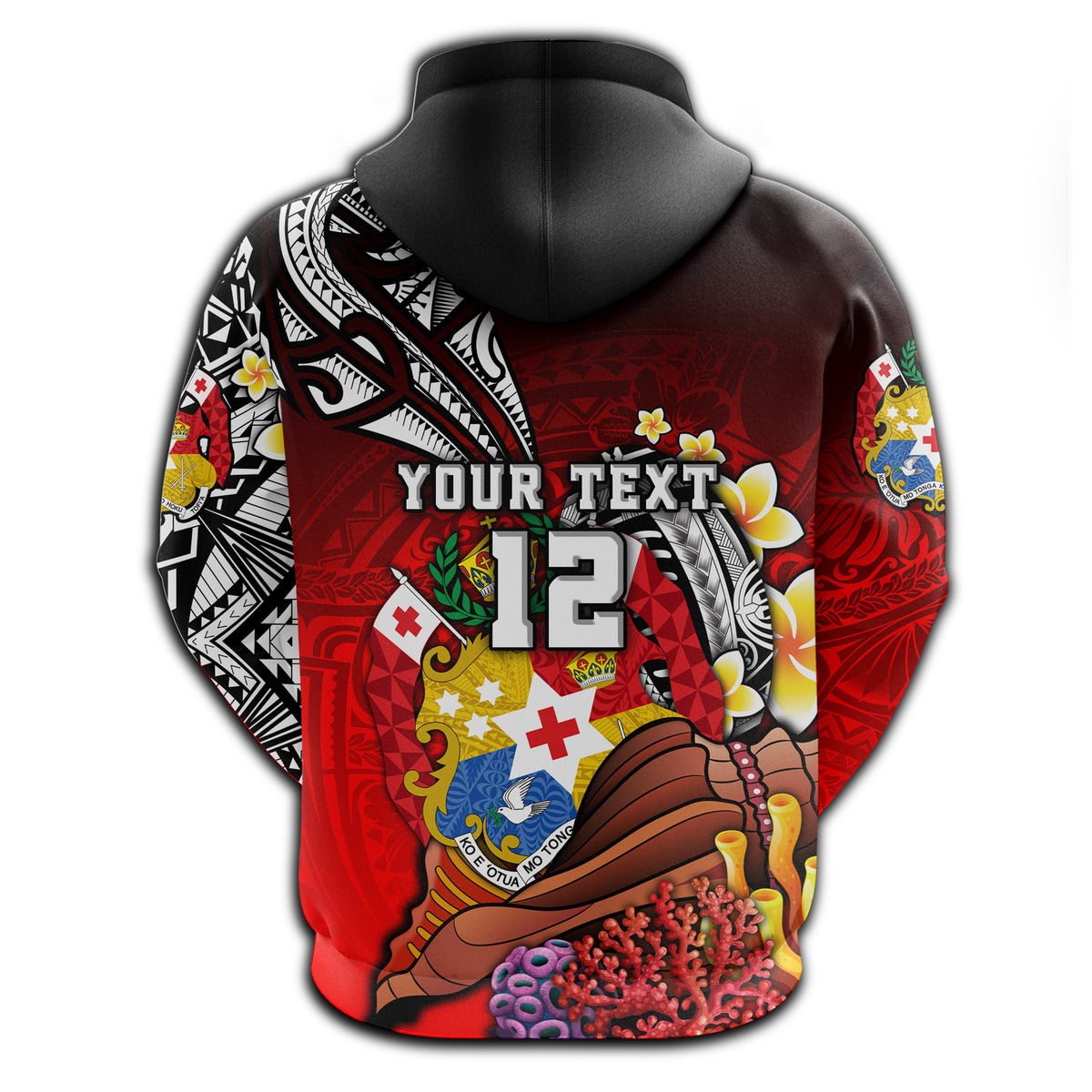 Custom Tonga Rugby Hoodie Polynesian Ocean World Style LT13 - Polynesian Pride