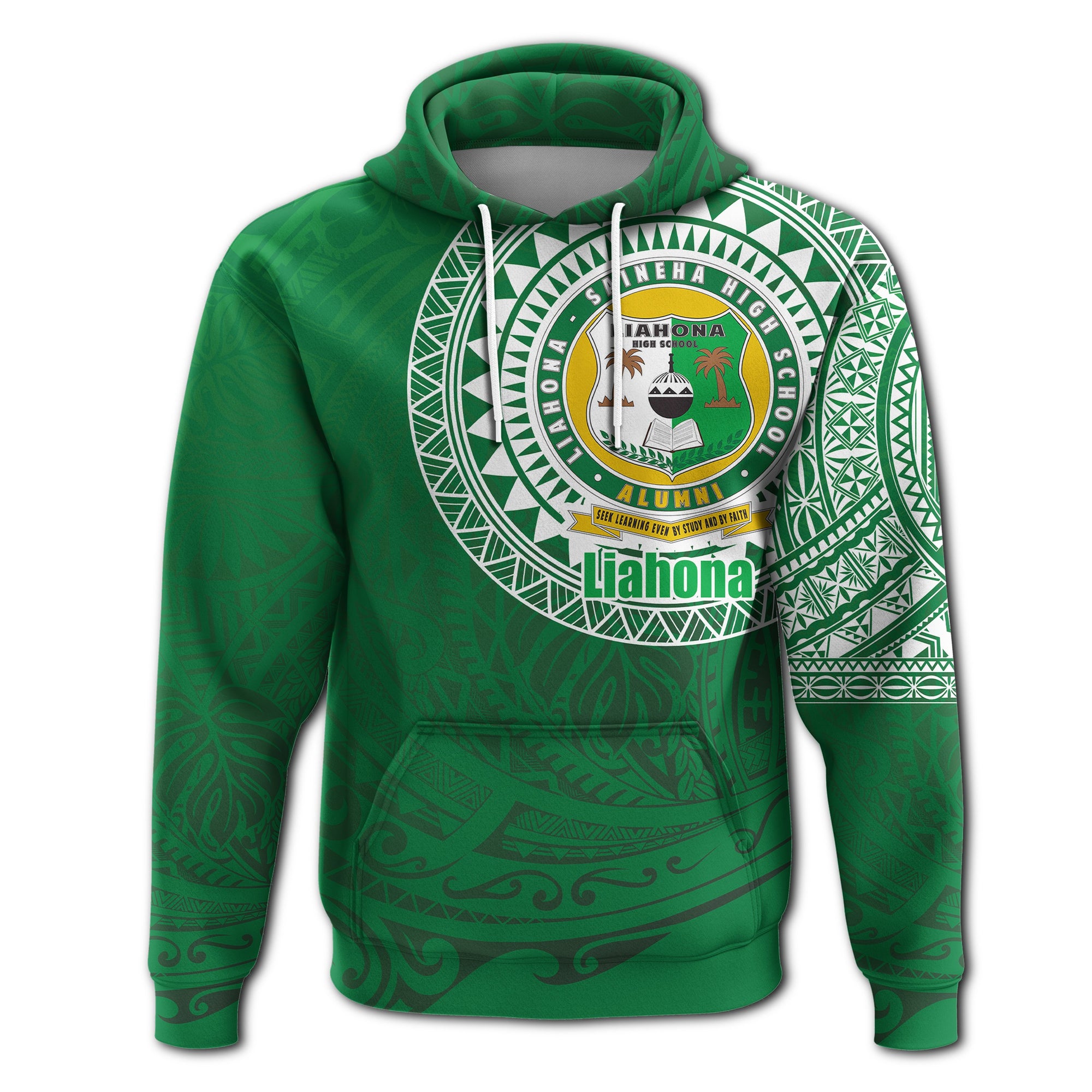 Liahona Tonga Hoodie Polynesian Free Style Unisex Green - Polynesian Pride