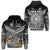 Custom Vanuatu Fiji Hoodie Together Black, Custom Text and Number LT8 Unisex Black - Polynesian Pride