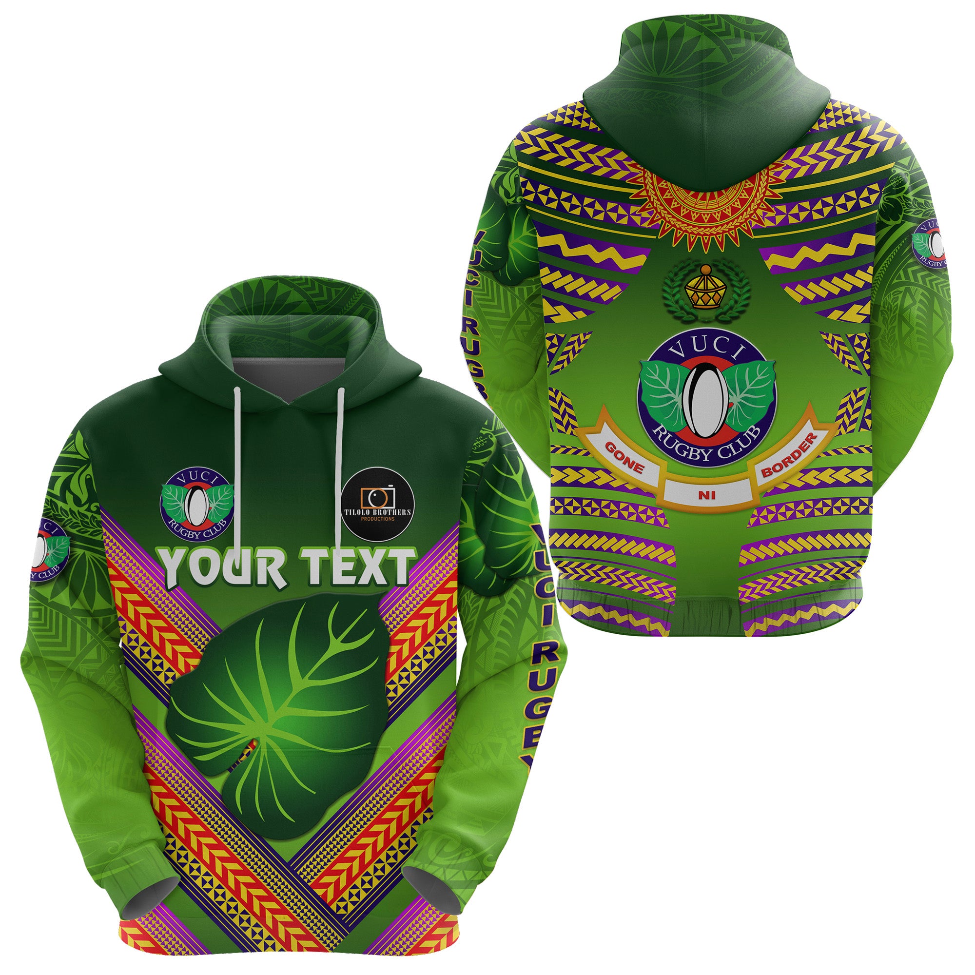 Custom Fiji Vuci Rugby Club Hoodie Creative Style Green LT8 Unisex Green - Polynesian Pride