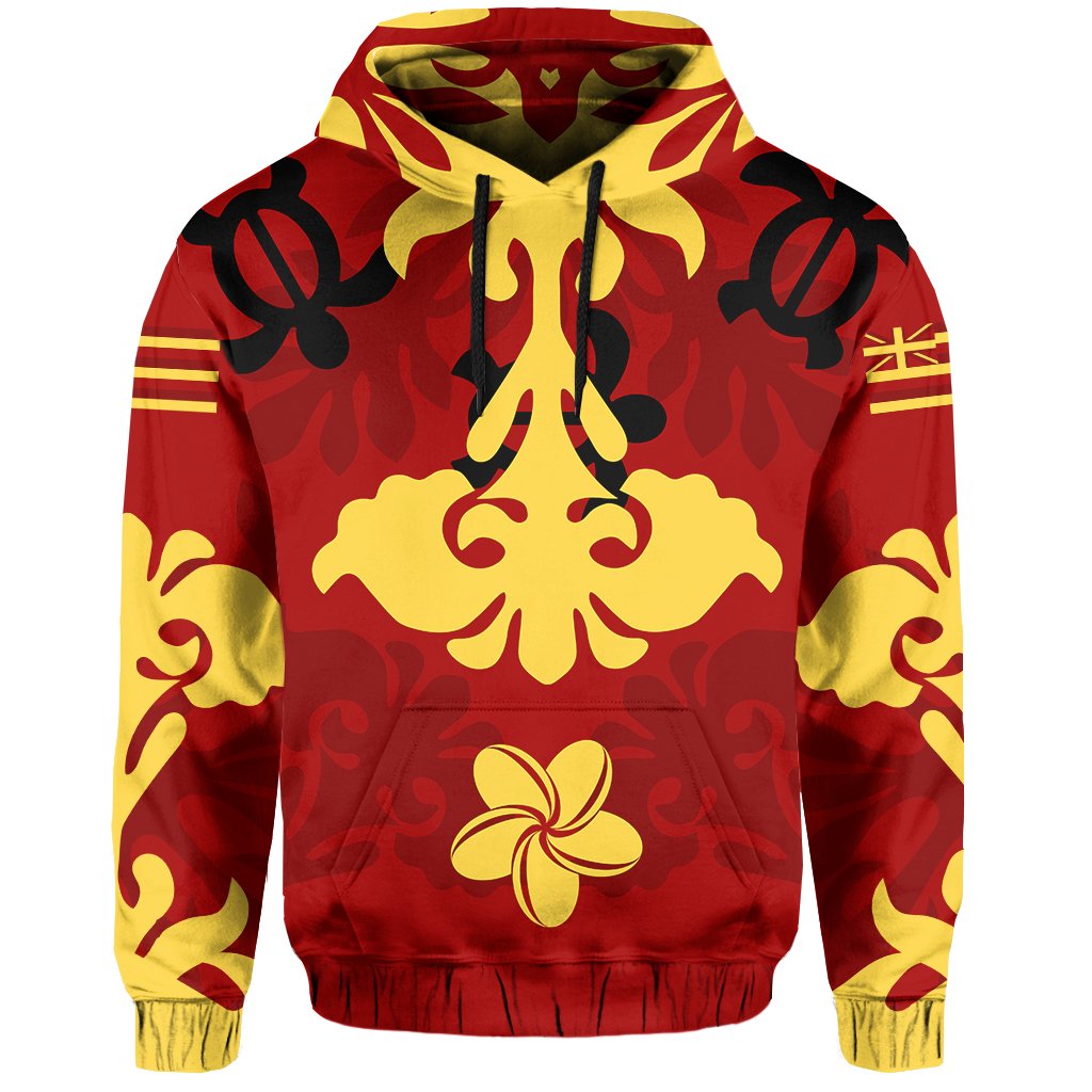 Hawaii Hoodiean Quilt Style Pullover Hoodie Unisex Red - Polynesian Pride