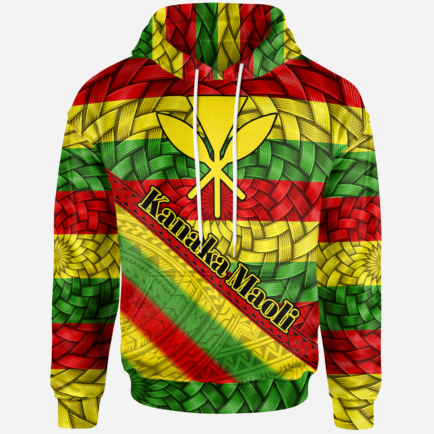 Hawaii Hoodie Kanaka Maoli Flag With Bamboo Patterns Unisex Color - Polynesian Pride