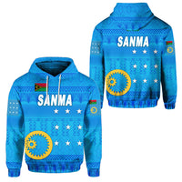 Sanma Province Hoodie Vanuatu Pattern Traditional Style LT8 Unisex Blue - Polynesian Pride