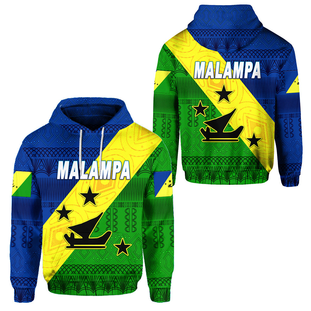 Malampa Province Hoodie Vanuatu Pattern Traditional Style LT8 Unisex Blue - Polynesian Pride