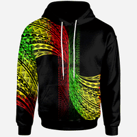 Hoodie Polynesian Patterns Reggage Color Unisex Black - Polynesian Pride