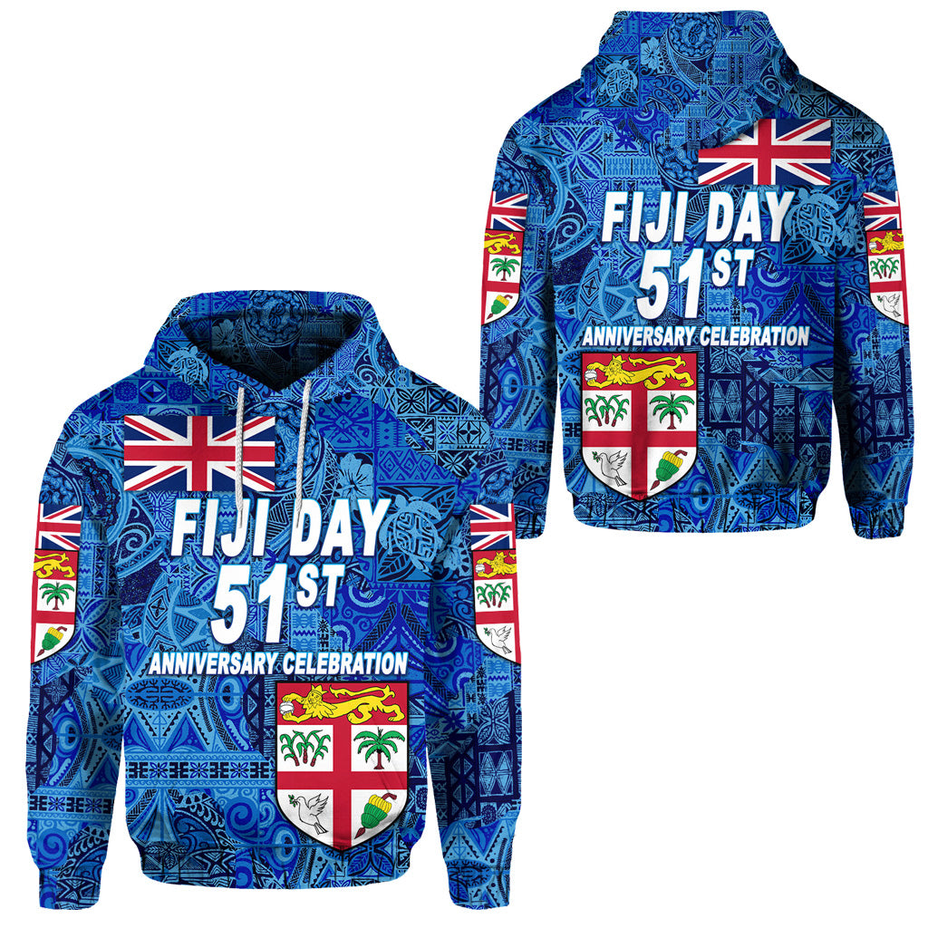 Fiji Day Hoodie Independence Anniversary Original Style LT8 Unisex Blue - Polynesian Pride