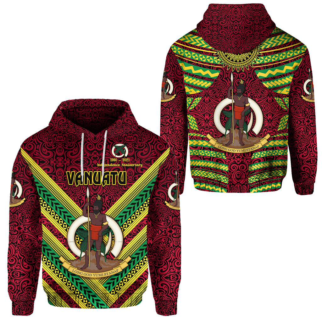 Vanuatu Special Independence Anniversary Hoodie Creative Style Red LT8 Unisex Red - Polynesian Pride