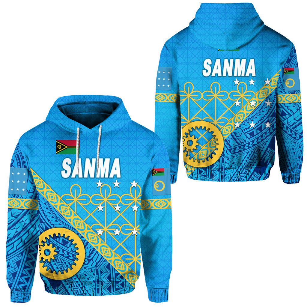 Sanma Province Hoodie Vanuatu Pattern Unique Style LT8 Unisex Blue - Polynesian Pride