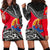 Tahiti Hoodie Dress - Tahiti Flag Fall In The Wave K9 Red - Polynesian Pride