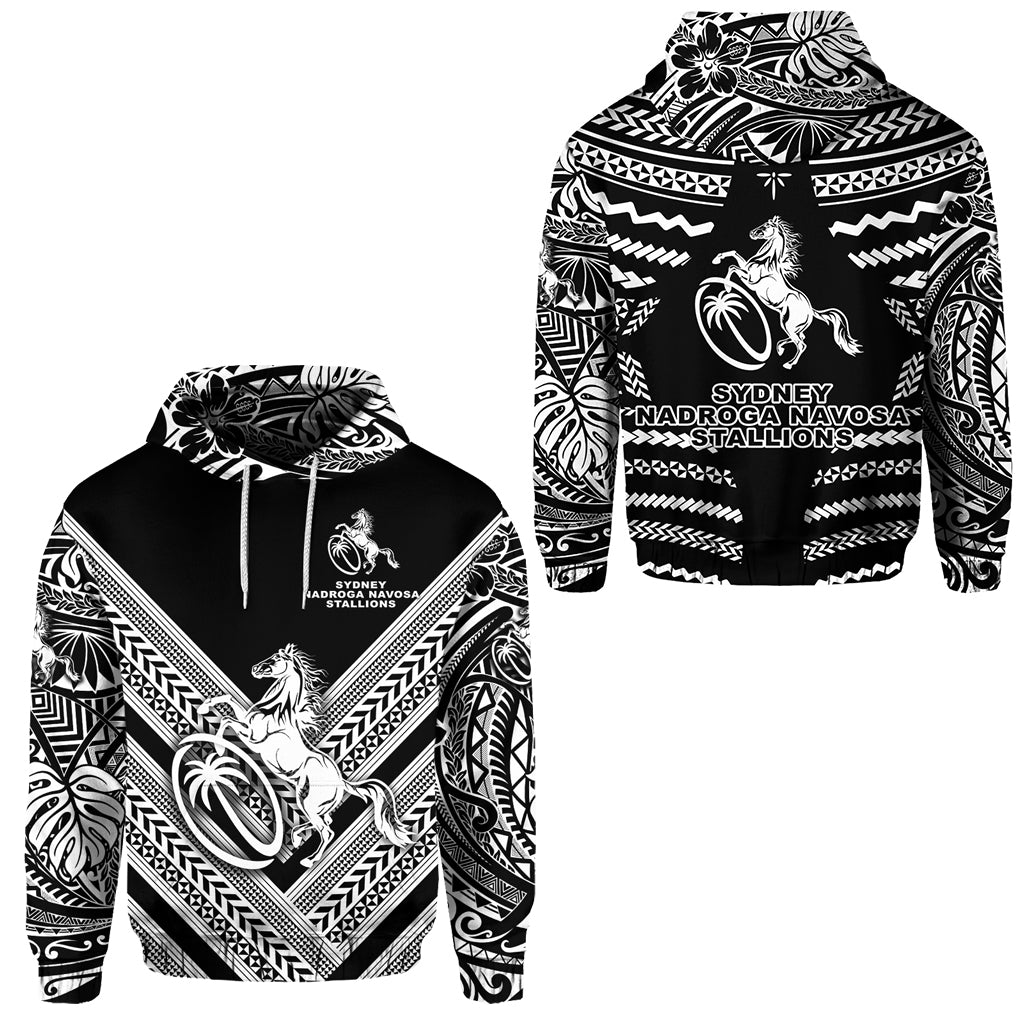 Fiji Rugby Hoodie Sydney Nadroga Navosa Stallions Creative Style Black LT8 Unisex Black - Polynesian Pride