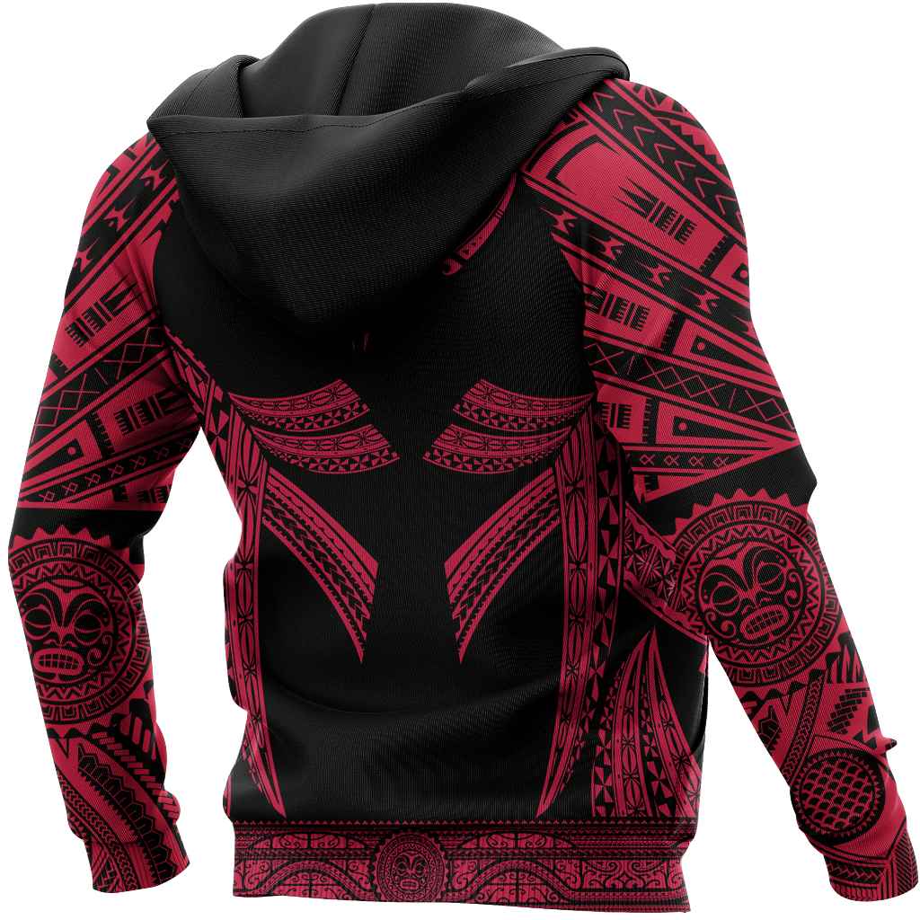 Hawaii Pullover Hoodie Kanaloa Polynesian Tattoo Special Red A8 - Polynesian Pride