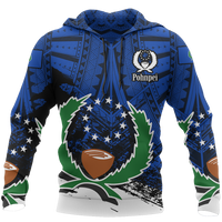 Pohnpei Hoodie Pohnpie Flag Special Unisex Blue - Polynesian Pride