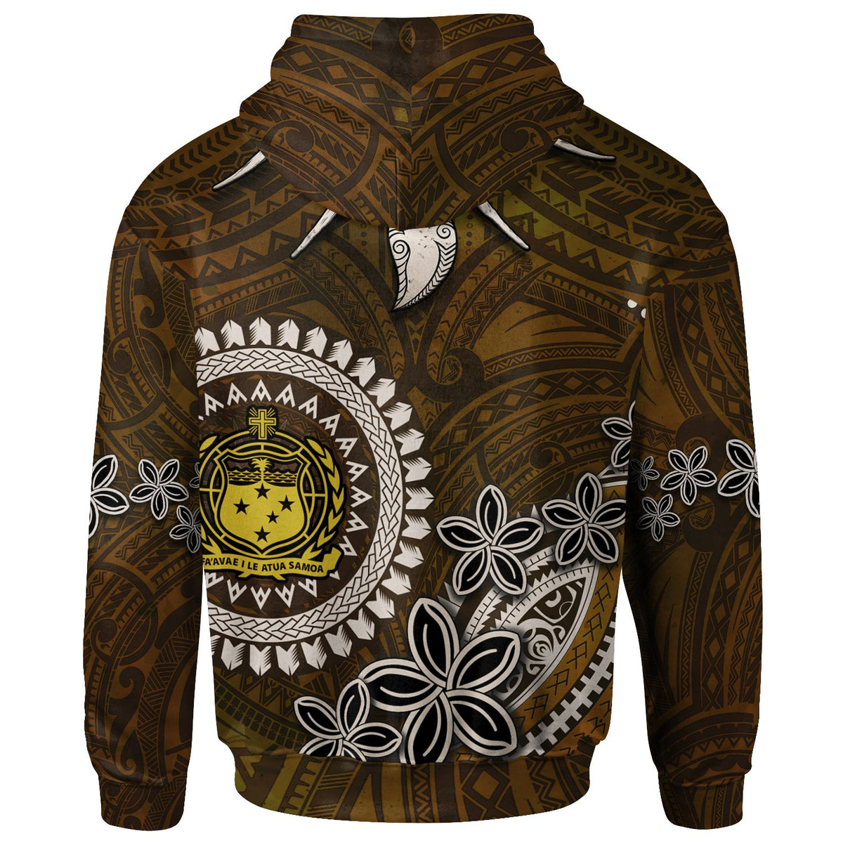 Samoa Custom Zip up Hoodie Polynesian Boar Tusk - Polynesian Pride