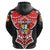 Custom Tonga Rugby Zip Hoodie Polynesian Armor Style Black - Polynesian Pride