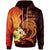 Samoa Hoodie Tribal Tuna Fish Unisex Orange - Polynesian Pride