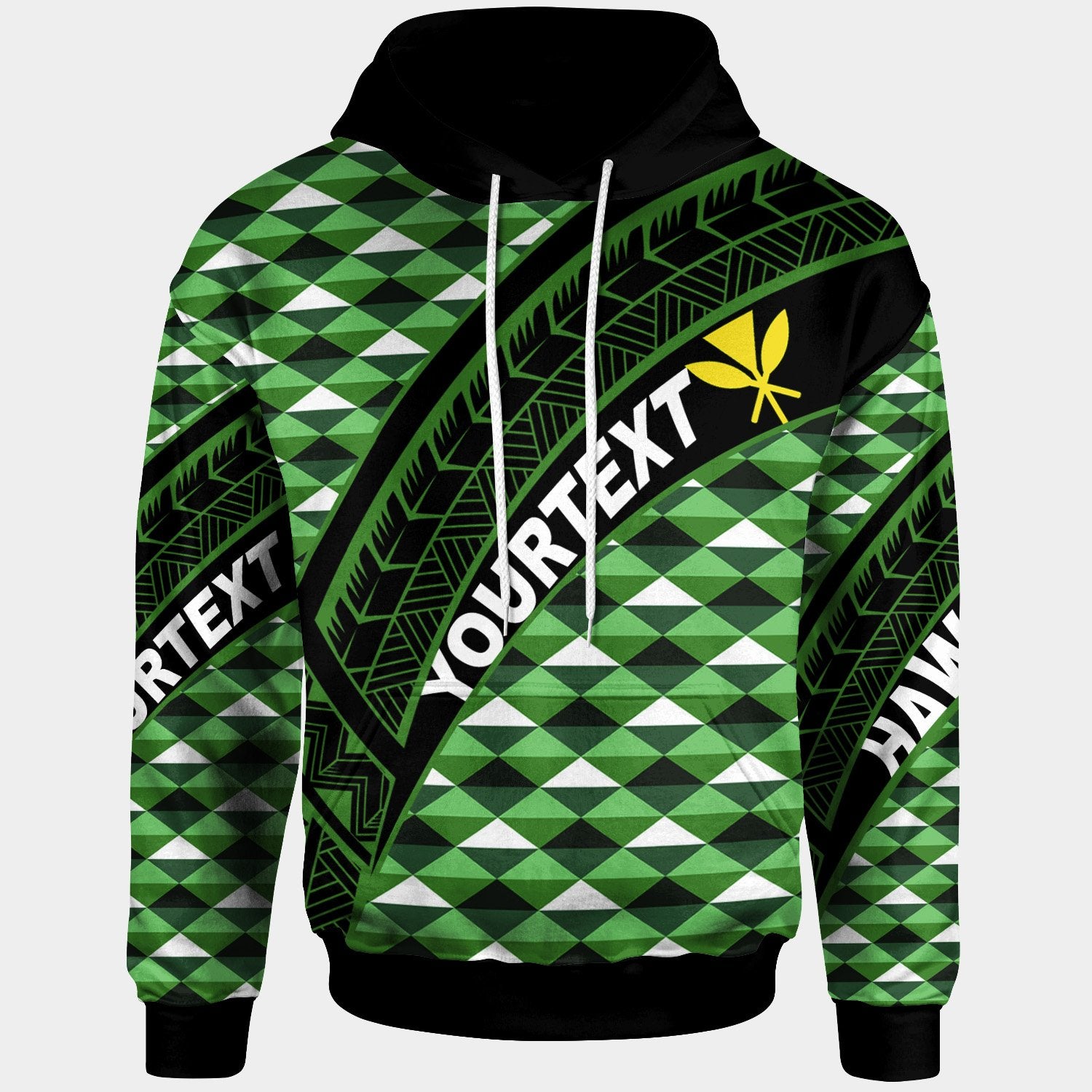 Hawaii Custom Hoodie Green Hawaiian Tribal Seamless Pattern Unisex Green - Polynesian Pride