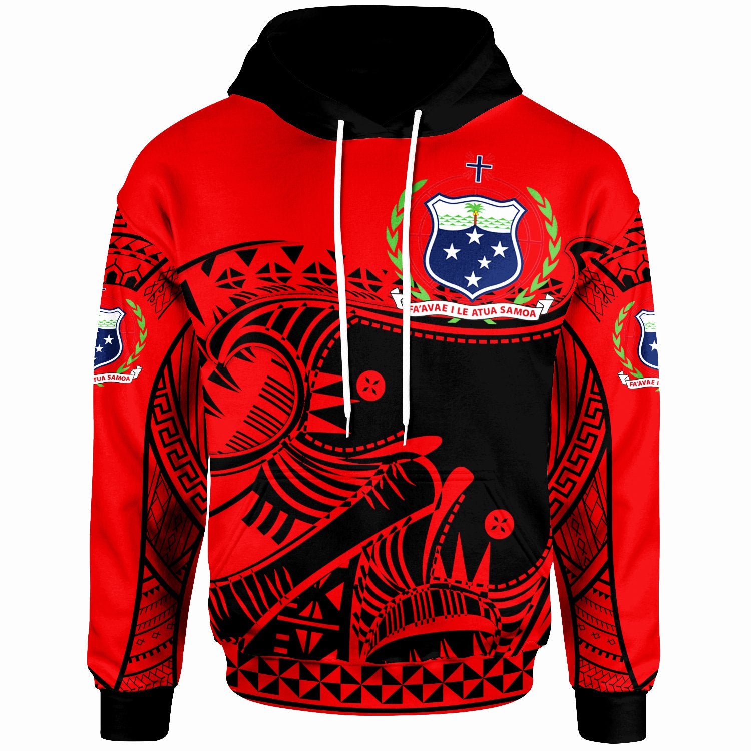 Samoa Custom Hoodie Dynamic Sport Style Red Black Color Unisex Red - Polynesian Pride