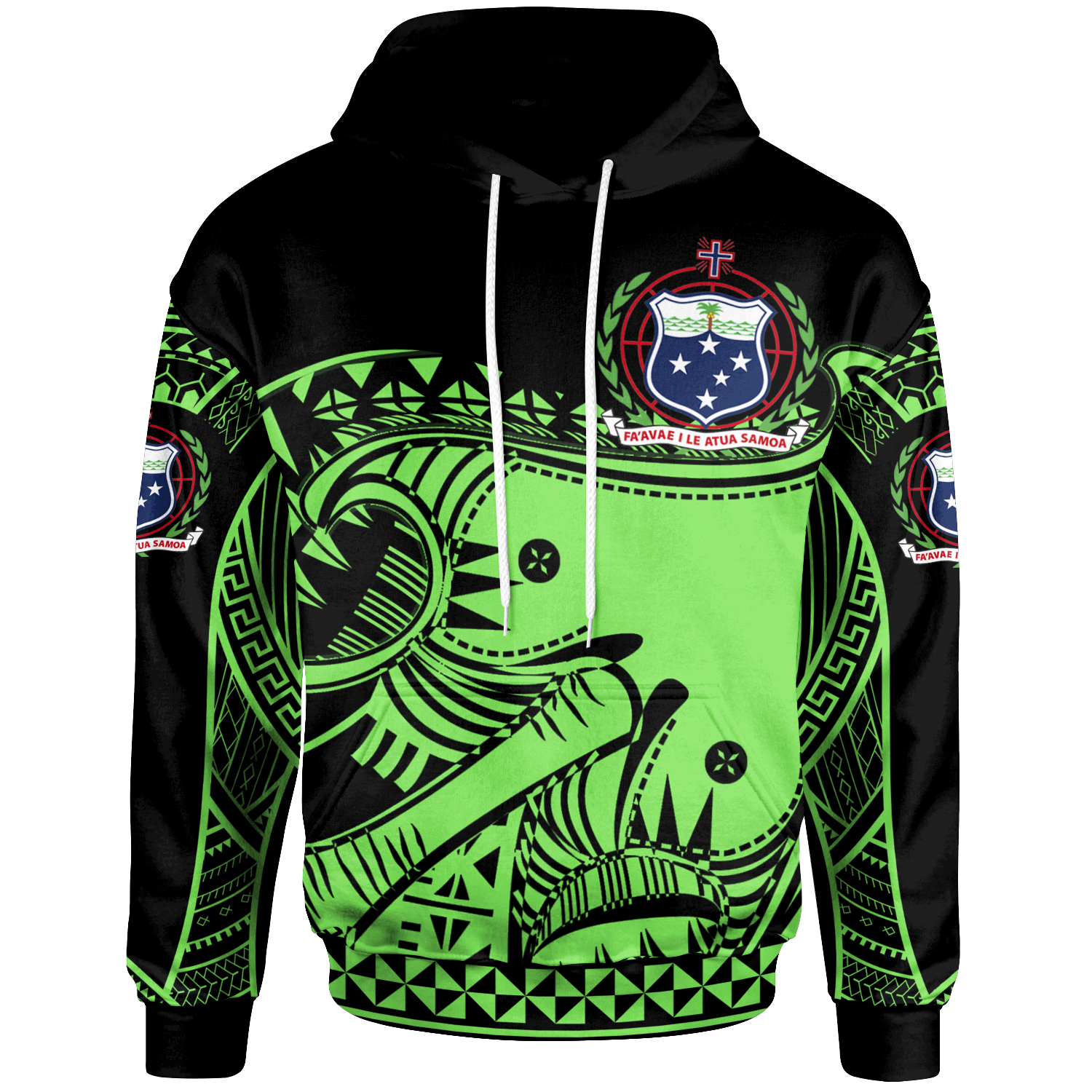 Samoa Custom Hoodie Dynamic Sport Style Green Neon Color Unisex Green - Polynesian Pride