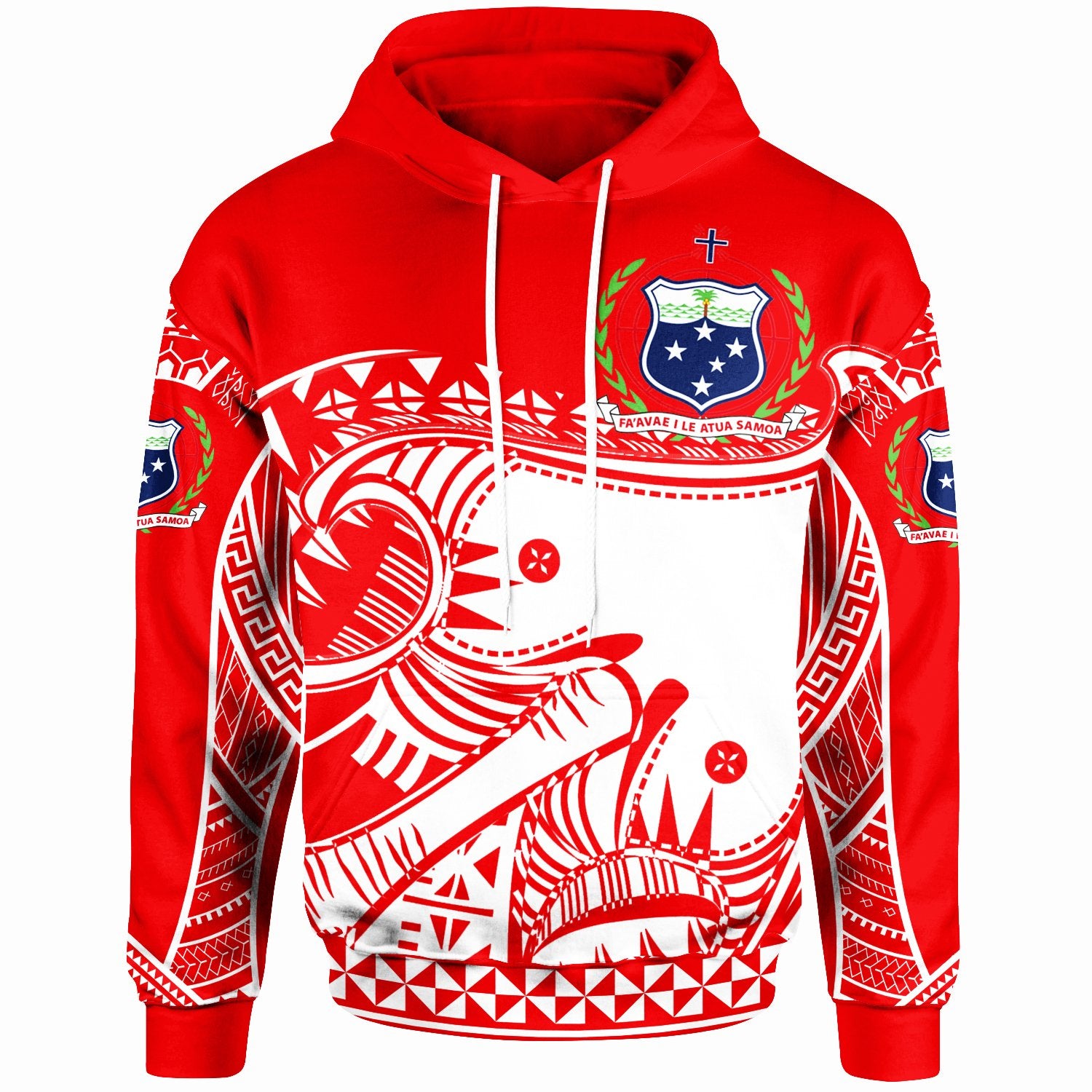 Samoa Custom Hoodie Dynamic Sport Style Red White Color Unisex Red - Polynesian Pride