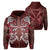 Custom Hawaii Love Valentines Day Turtle Polynesian Hoodie (Zip up) Bray Style Unisex Red - Polynesian Pride