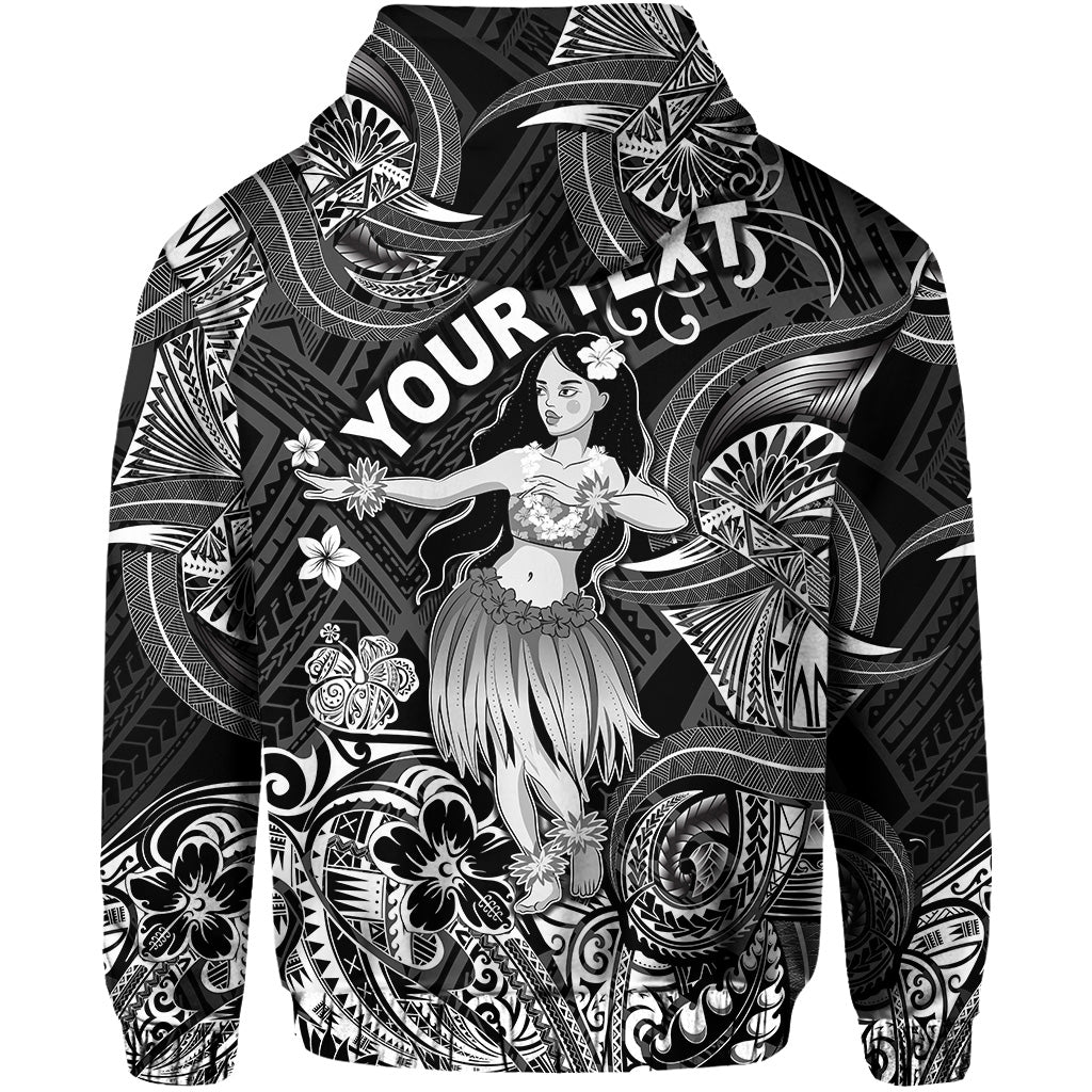 Custom Hawaii Hula Girl Polynesian Zip Hoodie Unique Style Black LT8 - Polynesian Pride