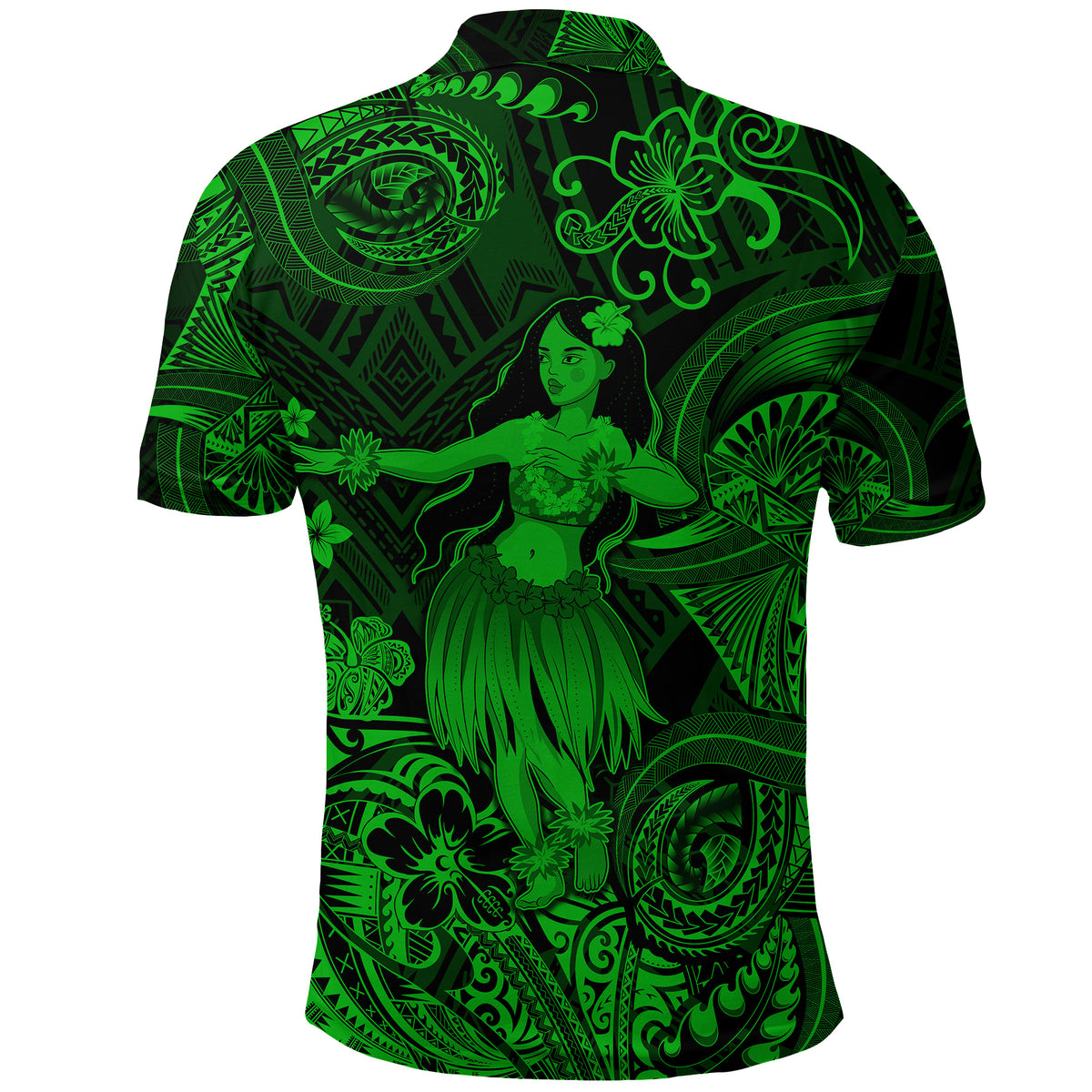 Hawaii Hula Girl Polynesian Polo Shirt Unique Style Green LT8 - Polynesian Pride