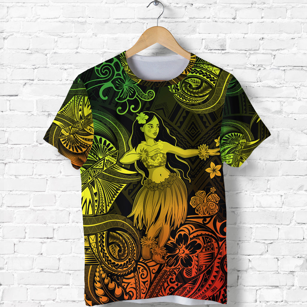 Hawaii Hula Girl Polynesian T Shirt Unique Style Reggae LT8 - Polynesian Pride