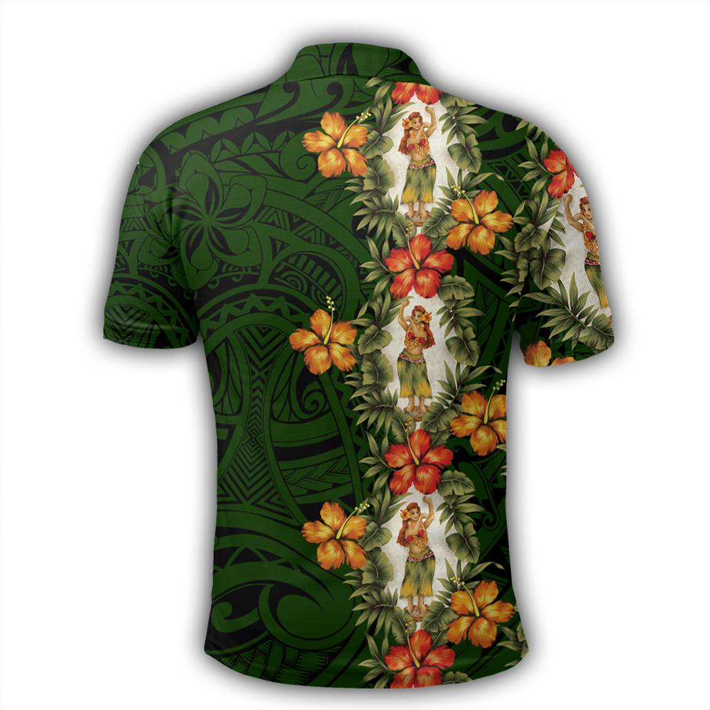 Hawaii Polo Shirt Hula Girl Tropical Style Polo Shirt - Polynesian Pride