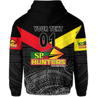 Custom Papua New Guinea SP Hunters Hoodie Rugby Original Style Black, Custom Text and Number LT8 - Polynesian Pride