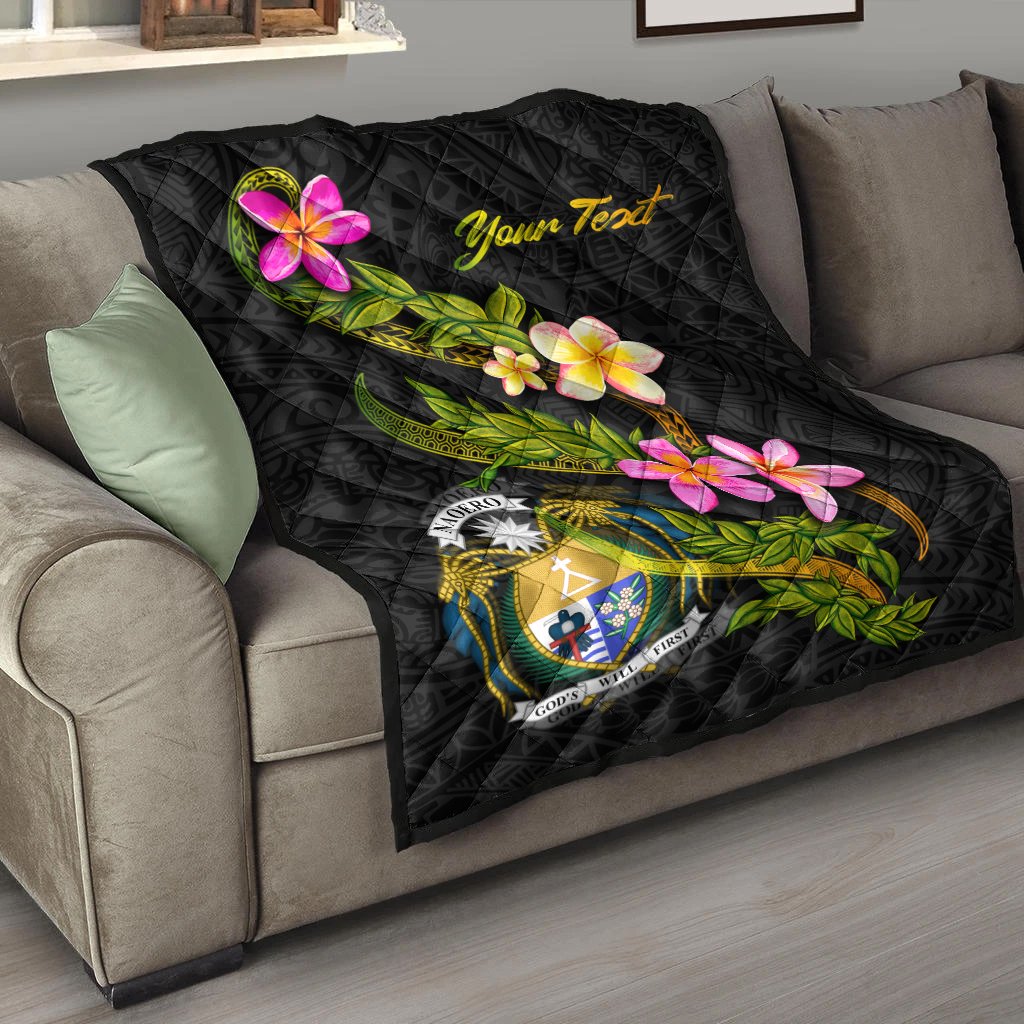 Nauru Polynesian Custom Personalised Quilt - Plumeria Tribal - Polynesian Pride