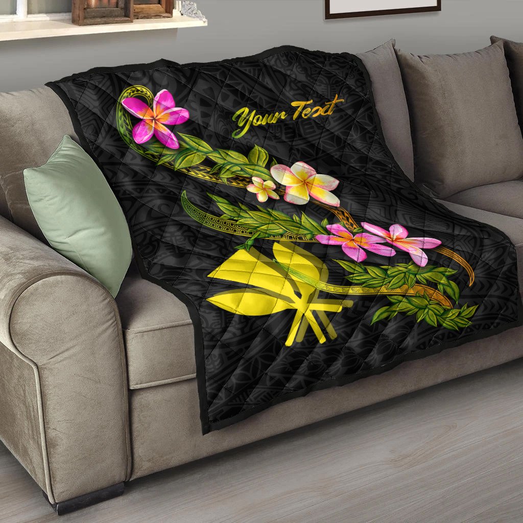 Hawaii Polynesian Custom Personalised Quilt - Plumeria Tribal - Polynesian Pride