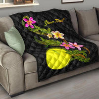 Palau Polynesian Custom Personalised Quilt - Plumeria Tribal - Polynesian Pride